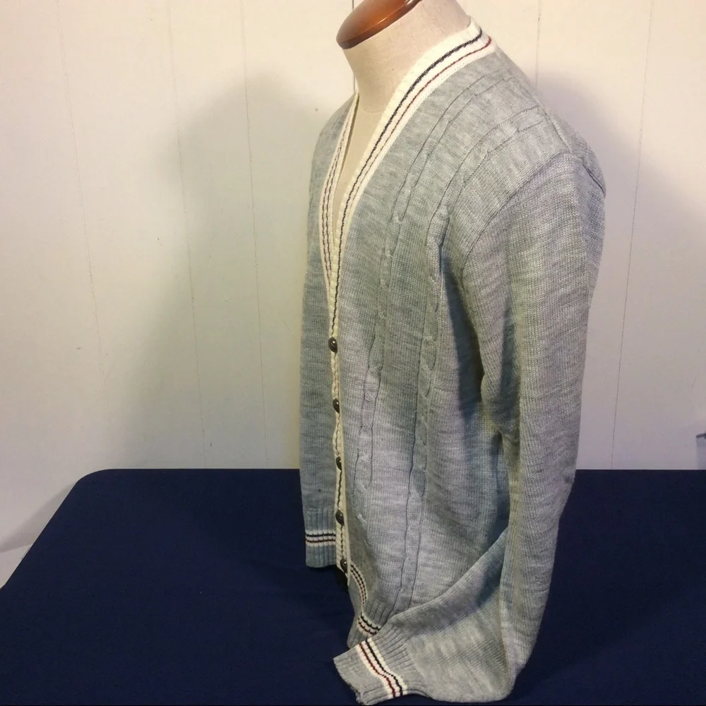 John Blair Vintage Cable Knit Cardigan sweater size XL